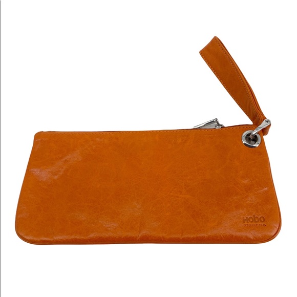HOBO Handbags - Hobo International Orange Leather Clutch Wristlet